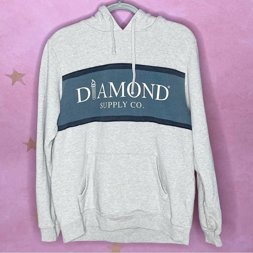 Diamond Supply Co. Hoodie Sweatshirt Grey Medium